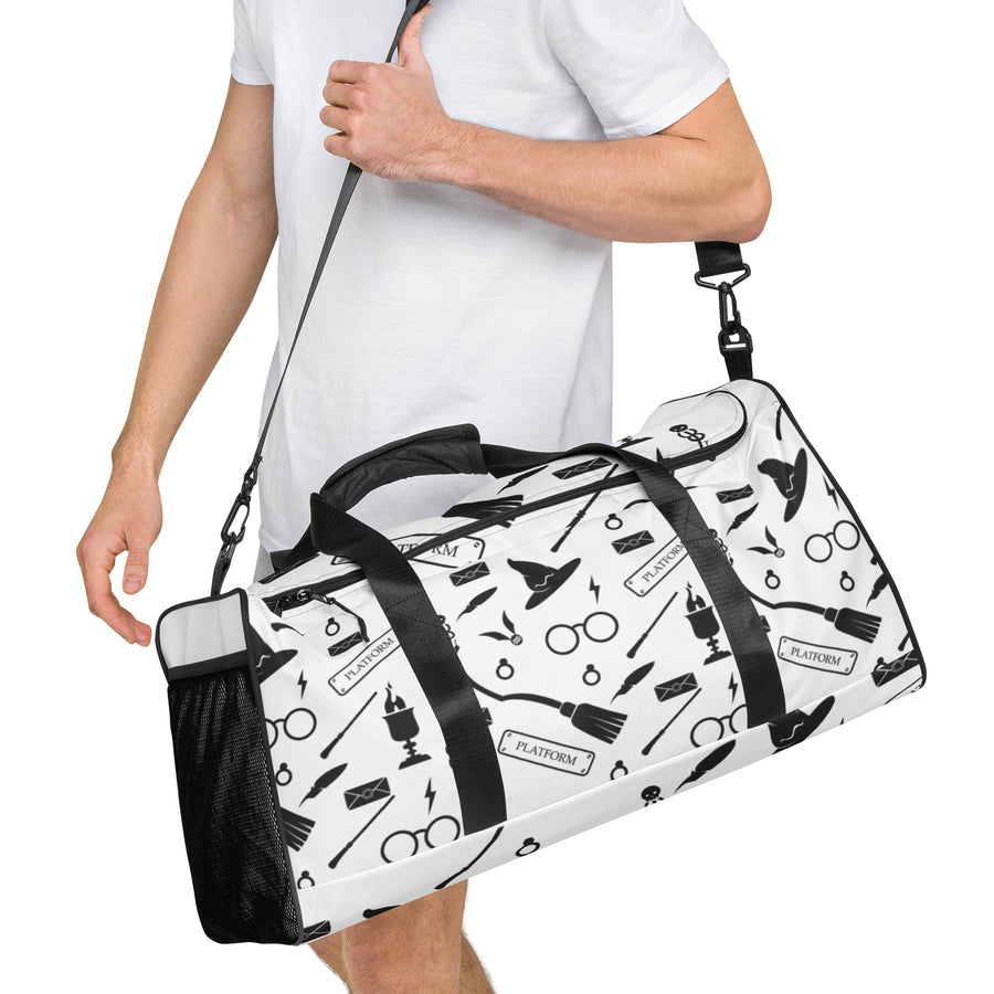 Wizard 'Potter' Themed Duffle Bag - White Colour