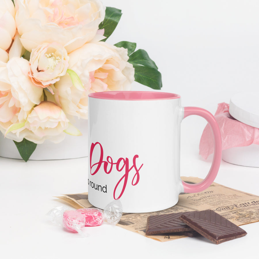 Coffee & Dogs Mug - Pink Inside